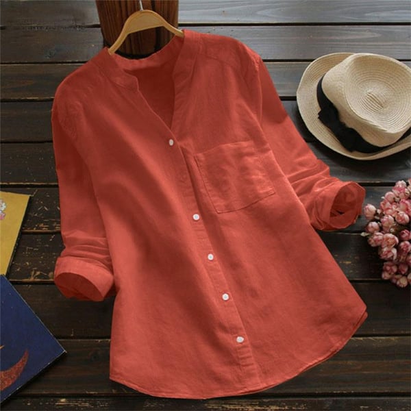 Aloyse Women’s Linen Blend Shirt – Relaxed Breathable Blouse for Casual Chic Style