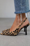 Sadie Women’s High Heels – Pointed Toe Slingback Pumps with Elegant Animal Print