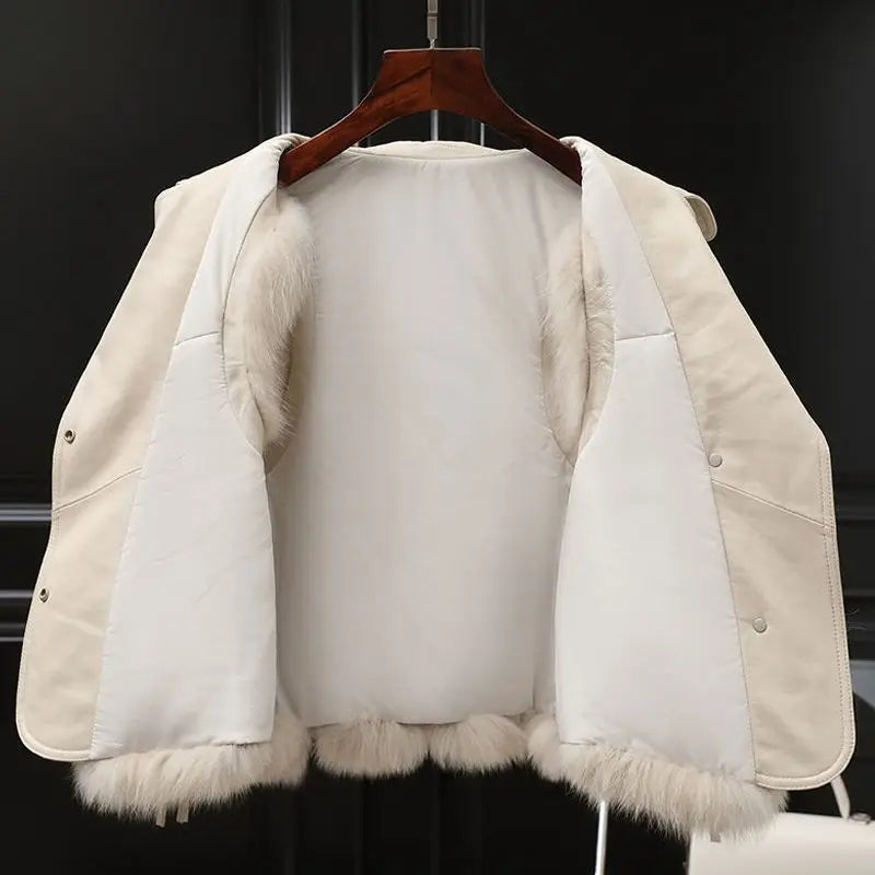 Dilara Women’s Faux Fur Gilet – Luxury Oversized Waist-Tie Winter Waistcoat