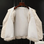 Dilara Women’s Faux Fur Gilet – Luxury Oversized Waist-Tie Winter Waistcoat