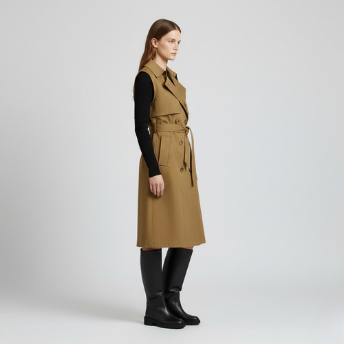 Ärmelloses Midi-Kleid im Trenchcoat-Stil