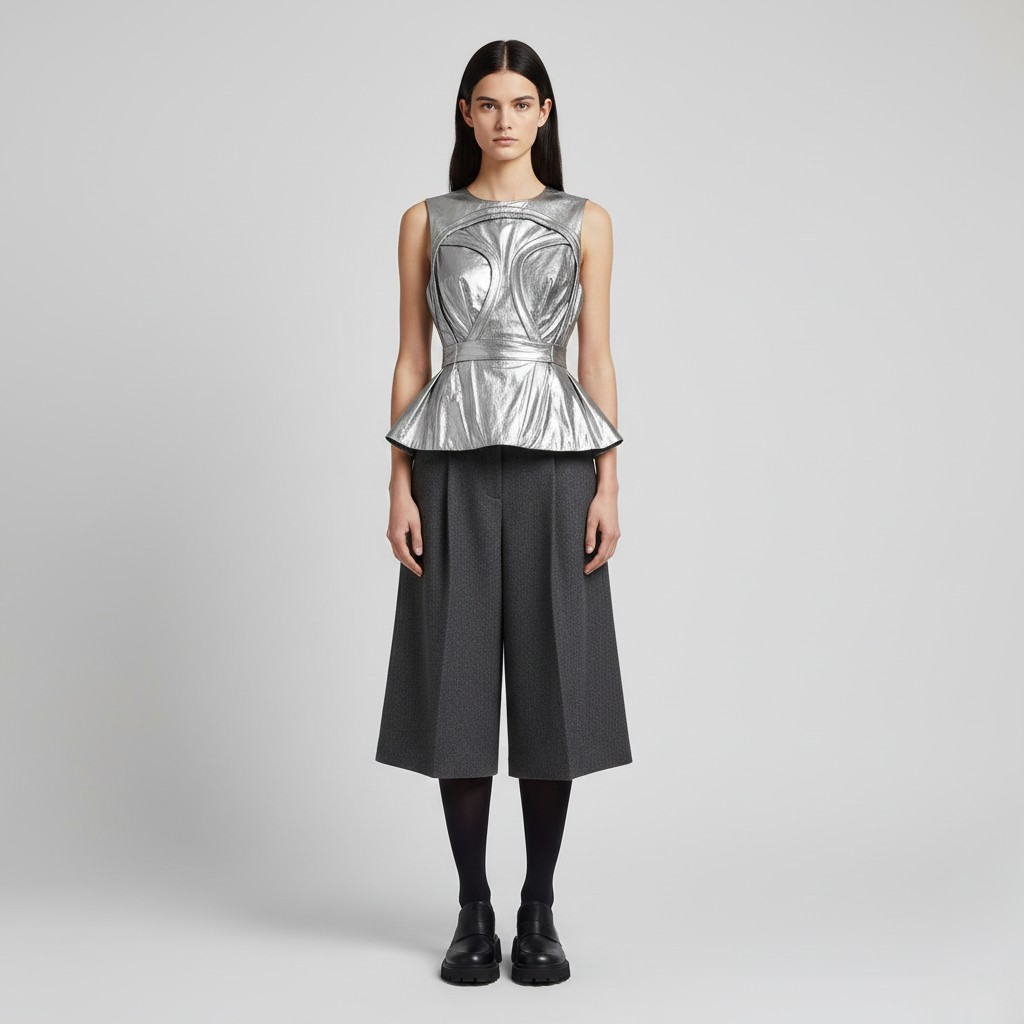 Geformtes Peplum-Oberteil