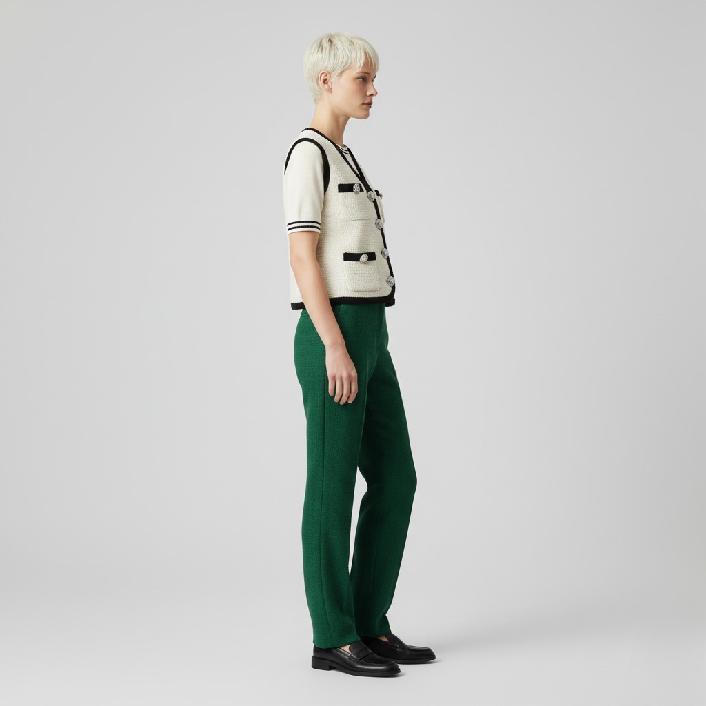 Tweedweste mit Knöpfen