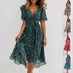 Aimee Women’s Floral Midi Dress – Elegant Summer Dress with Flattering Fit
