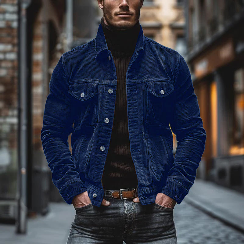 Bryn Men’s Corduroy Jacket – Retro Workwear Coat with Utility Pockets & Relaxed Fit