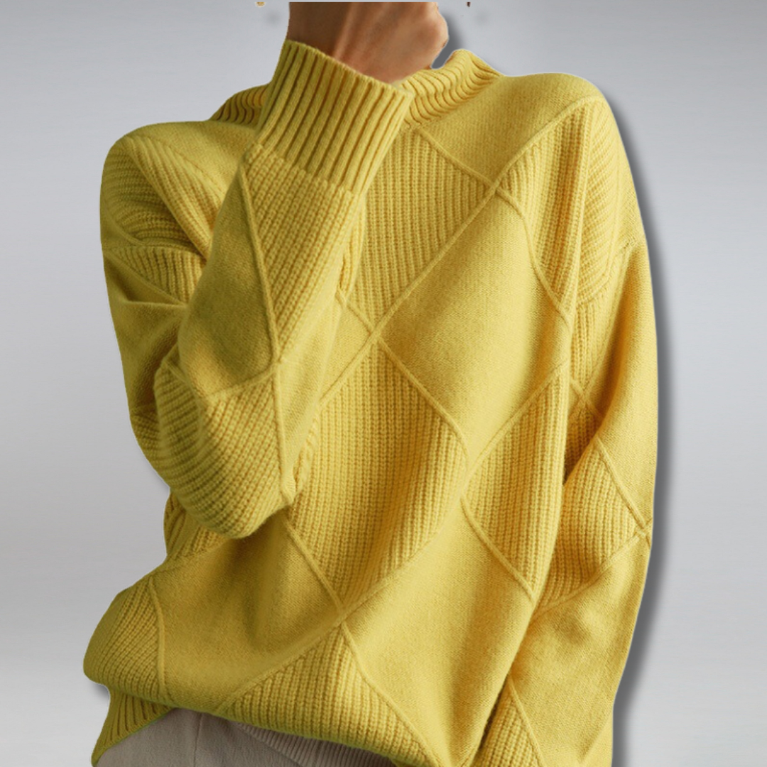 Luciana Women’s Cashmere Turtleneck Sweater – Soft Warm Elegant Knit Jumper