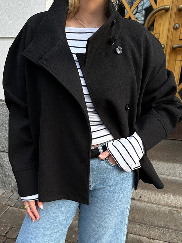 Arianna Women’s Short Coat – Elegant Double-Breasted Warm Jacket with Tailored Fit