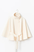 Ivanna Women’s Wool Blend Coat – Elegant Long Winter Coat with Belt & High Collar