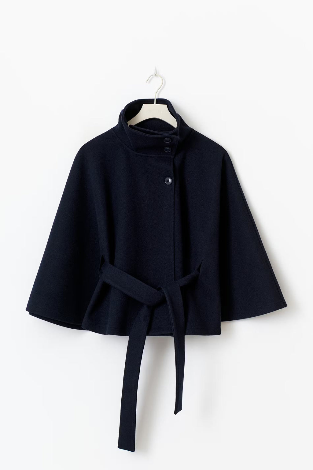 Ivanna Women’s Wool Blend Coat – Elegant Long Winter Coat with Belt & High Collar