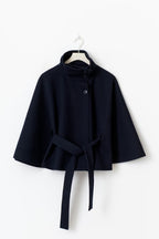 Ivanna Women’s Wool Blend Coat – Elegant Long Winter Coat with Belt & High Collar
