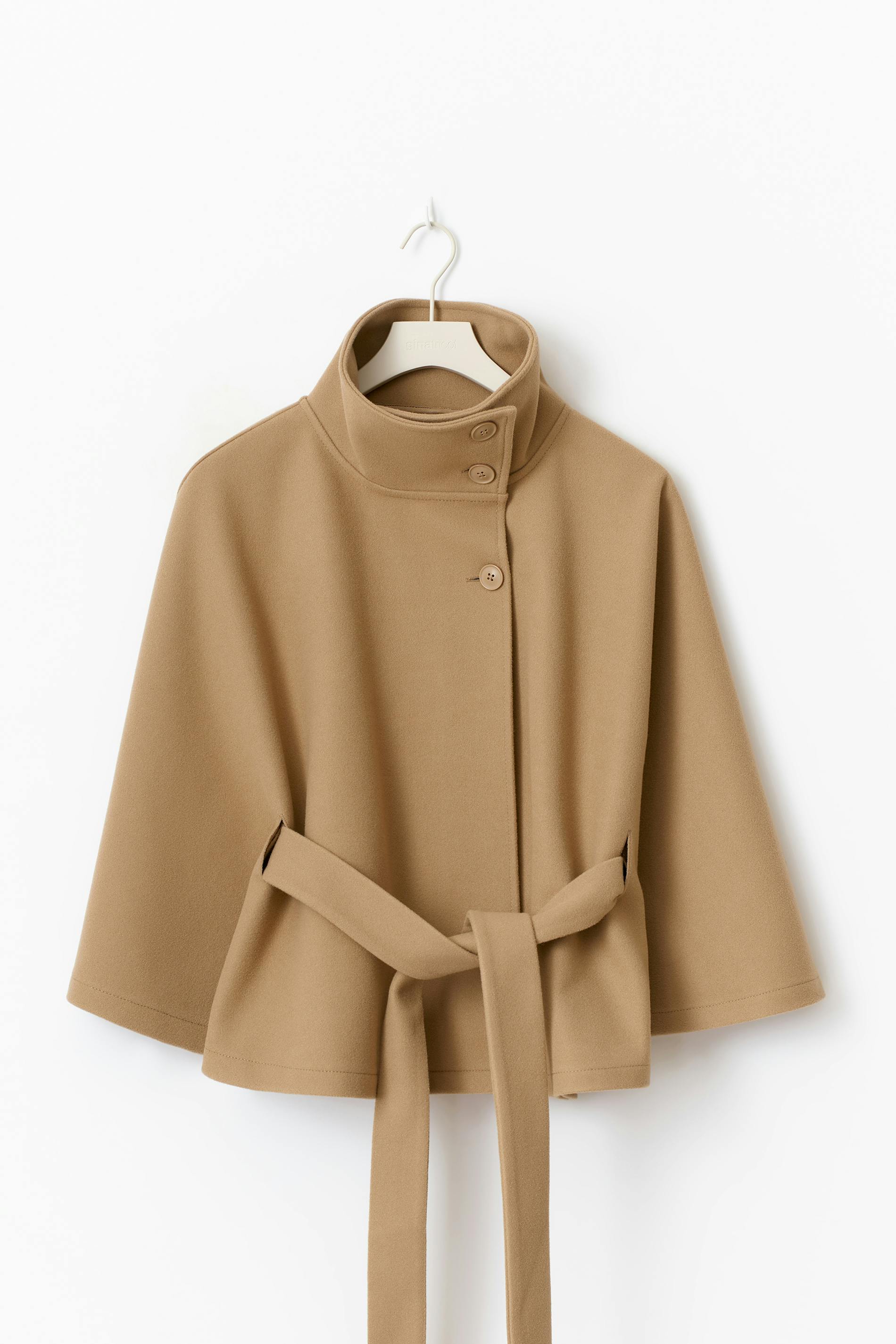 Ivanna Women’s Wool Blend Coat – Elegant Long Winter Coat with Belt & High Collar