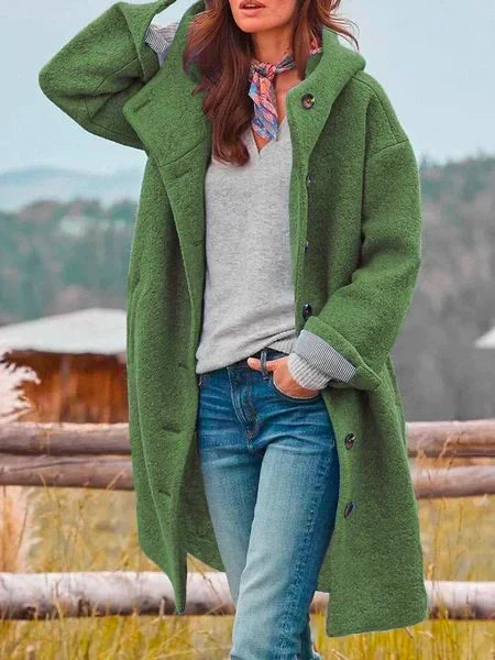 Audrey Women’s Wool Coat – Elegant Long Winter Coat with Soft Premium Wool Fit