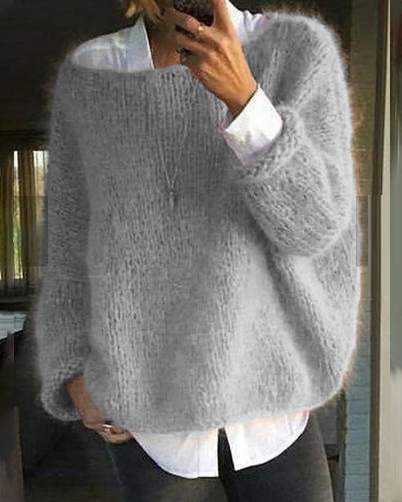 Abigail Women’s Knit Sweater – Soft Breathable Ribbed Jumper with Long Sleeves