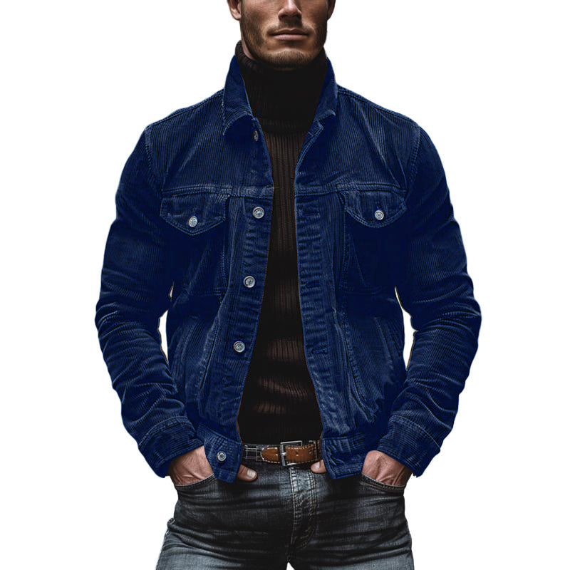 Bryn Men’s Corduroy Jacket – Retro Workwear Coat with Utility Pockets & Relaxed Fit