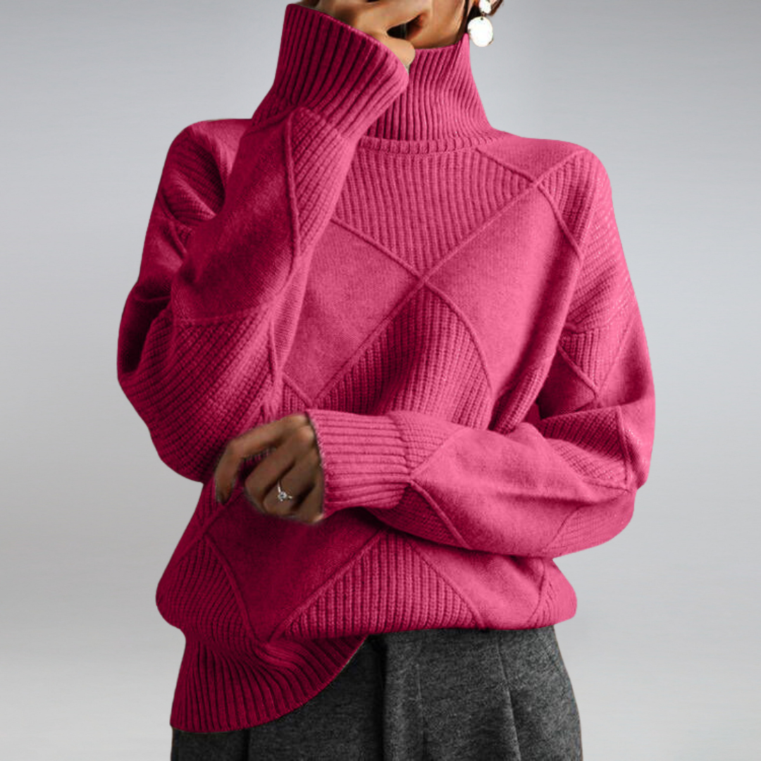 Myla Women’s Cashmere Turtleneck Sweater – Soft Warm Knit Jumper for Winter