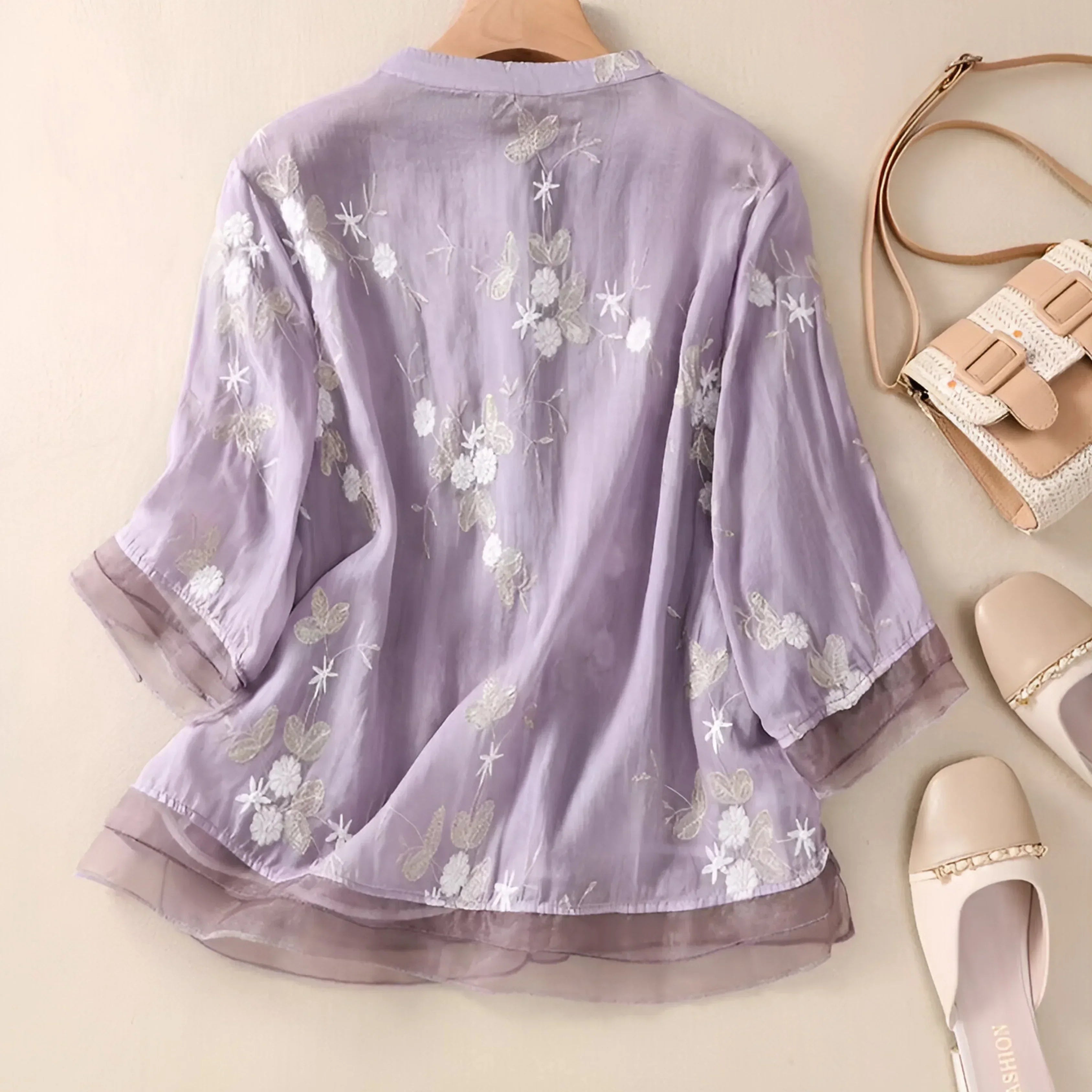 Emily Women’s Floral Blouse – Elegant Lightweight Top with Romantic Chic Fit