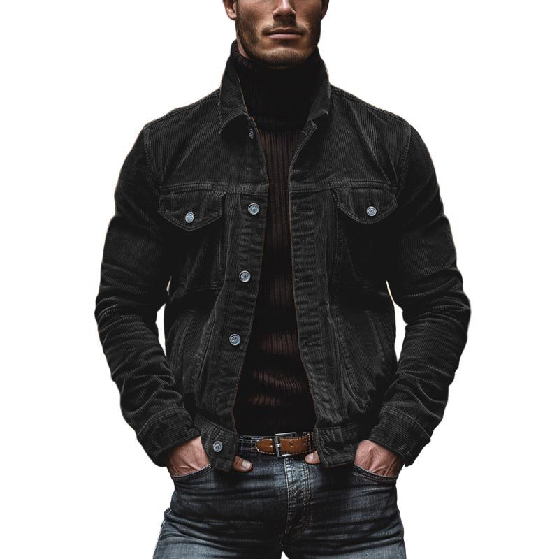Bryn Men’s Corduroy Jacket – Retro Workwear Coat with Utility Pockets & Relaxed Fit