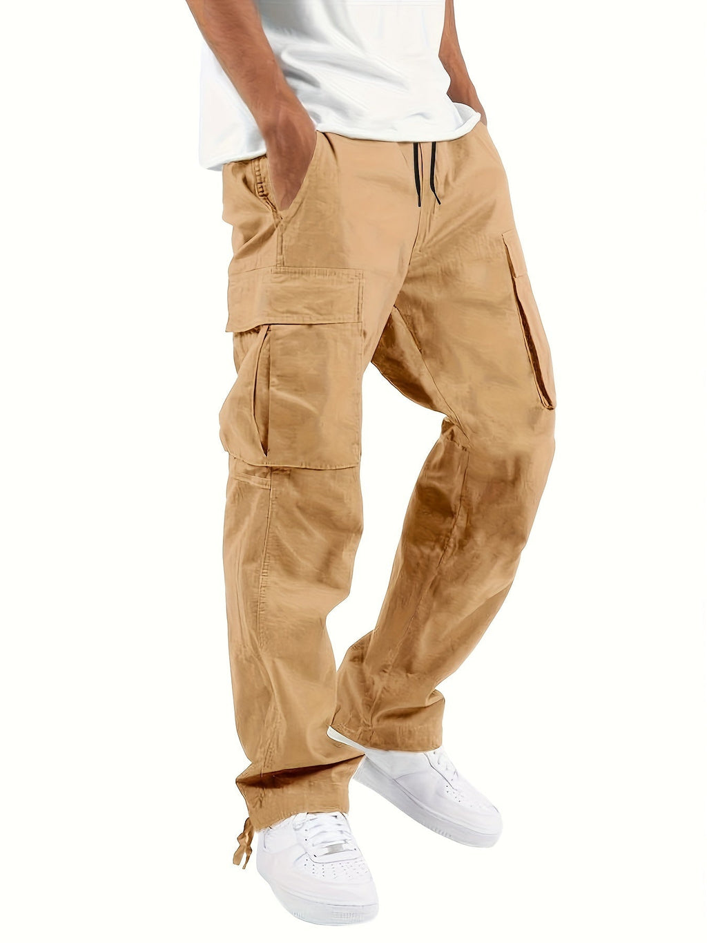 Tristan Men’s Cargo Trousers – Relaxed Fit Cotton Utility Pants with Cargo Pockets