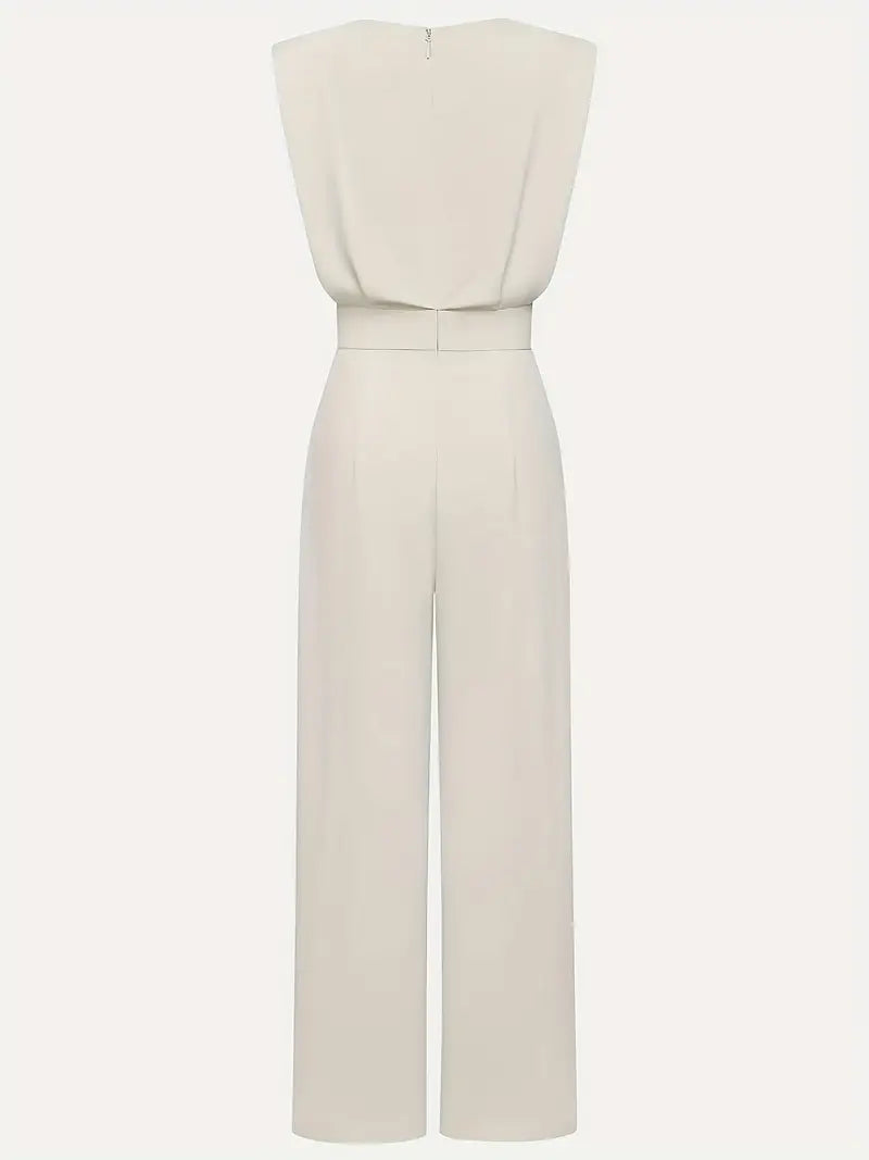 Mira Women’s Elegant Jumpsuit – High Waist Wide Leg Playsuit with Pleated Detail