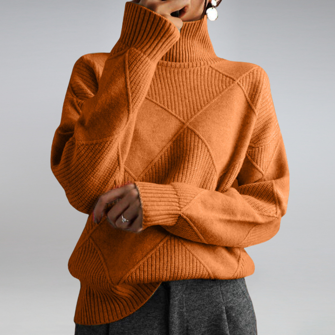 Luciana Women’s Cashmere Turtleneck Sweater – Soft Warm Elegant Knit Jumper