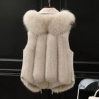 Dilara Women’s Faux Fur Gilet – Luxury Oversized Waist-Tie Winter Waistcoat