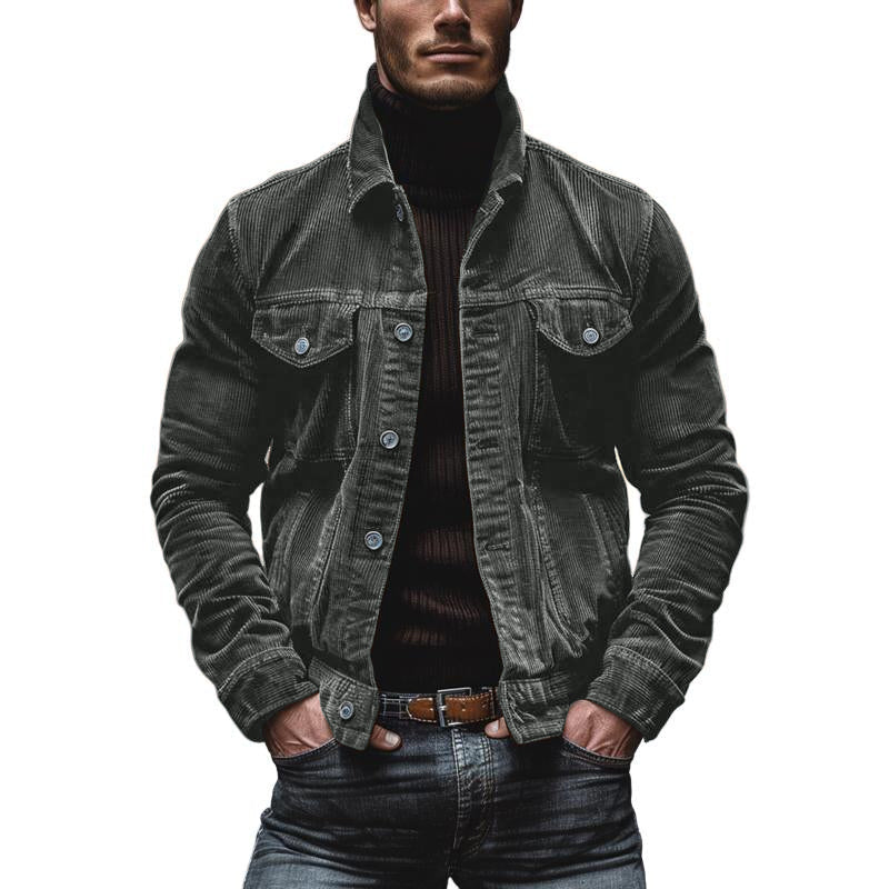 Bryn Men’s Corduroy Jacket – Retro Workwear Coat with Utility Pockets & Relaxed Fit