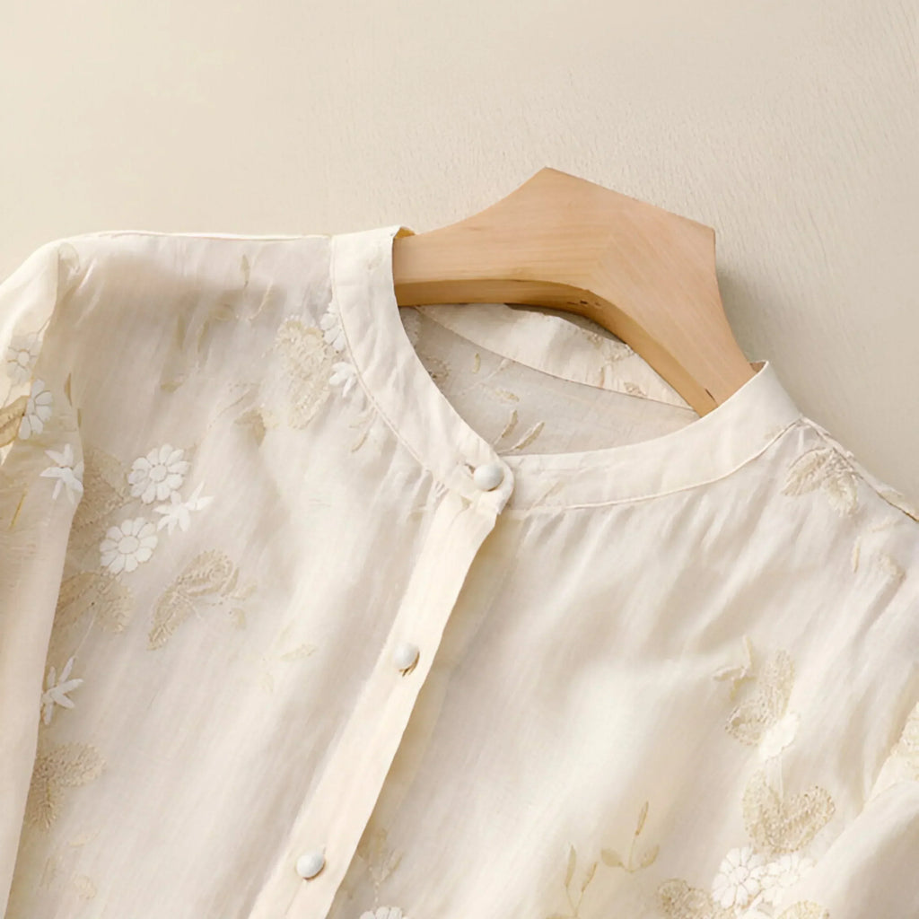 Emily Women’s Floral Blouse – Elegant Lightweight Top with Romantic Chic Fit