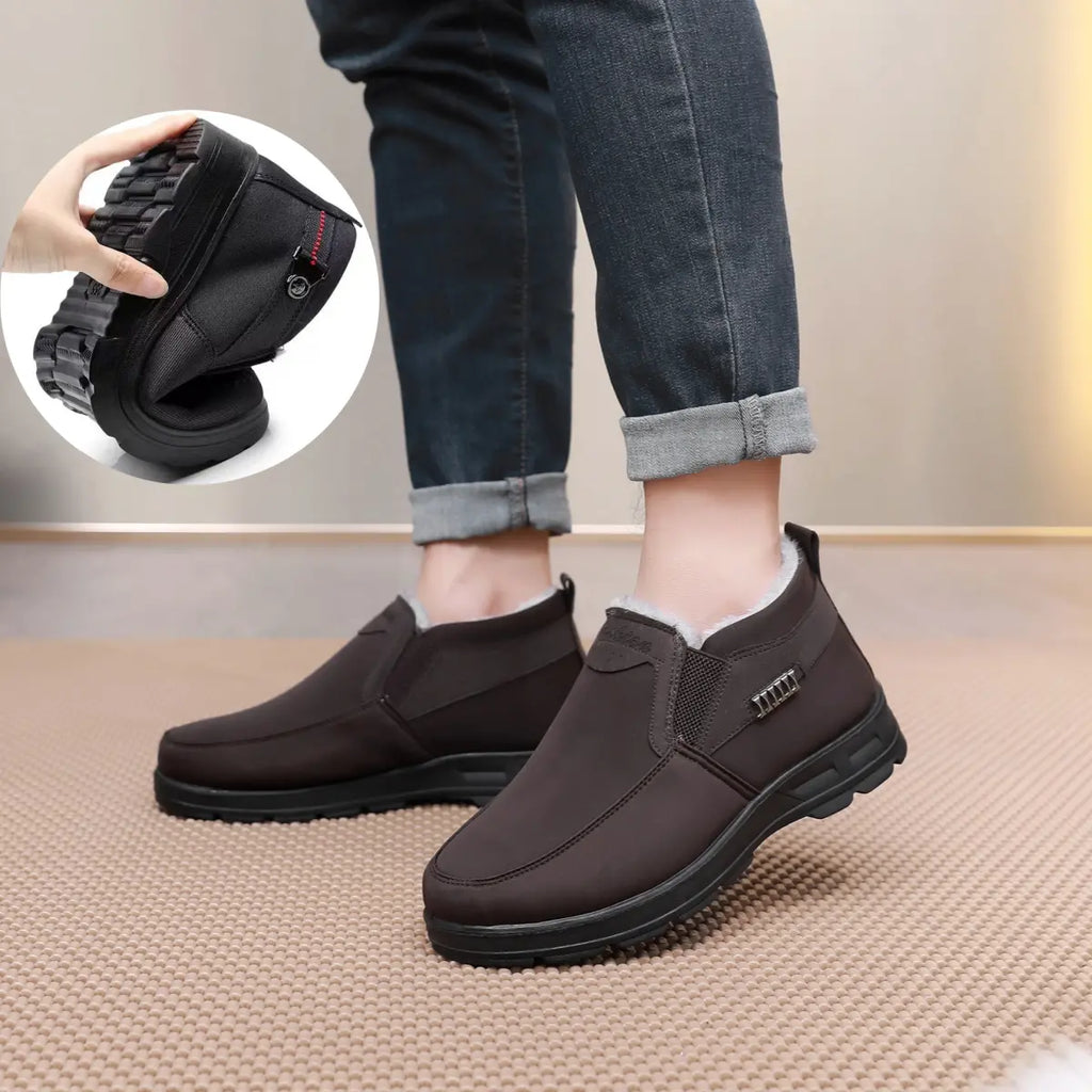 Ryan Men’s Winter Slip-On Shoes – Warm Plush Lining & Anti-Slip Sole Comfort