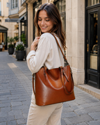 Nicole Women’s Leather Handbag – Vintage Crossbody Bag with Adjustable Strap