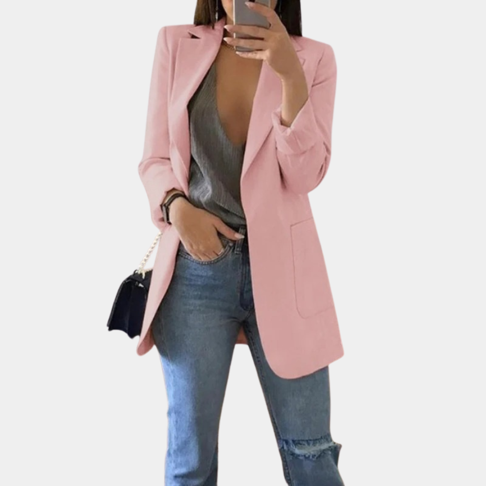 Bella Women’s Elegant Blazer – Tailored Long Sleeve Jacket for Office & Casual Chic