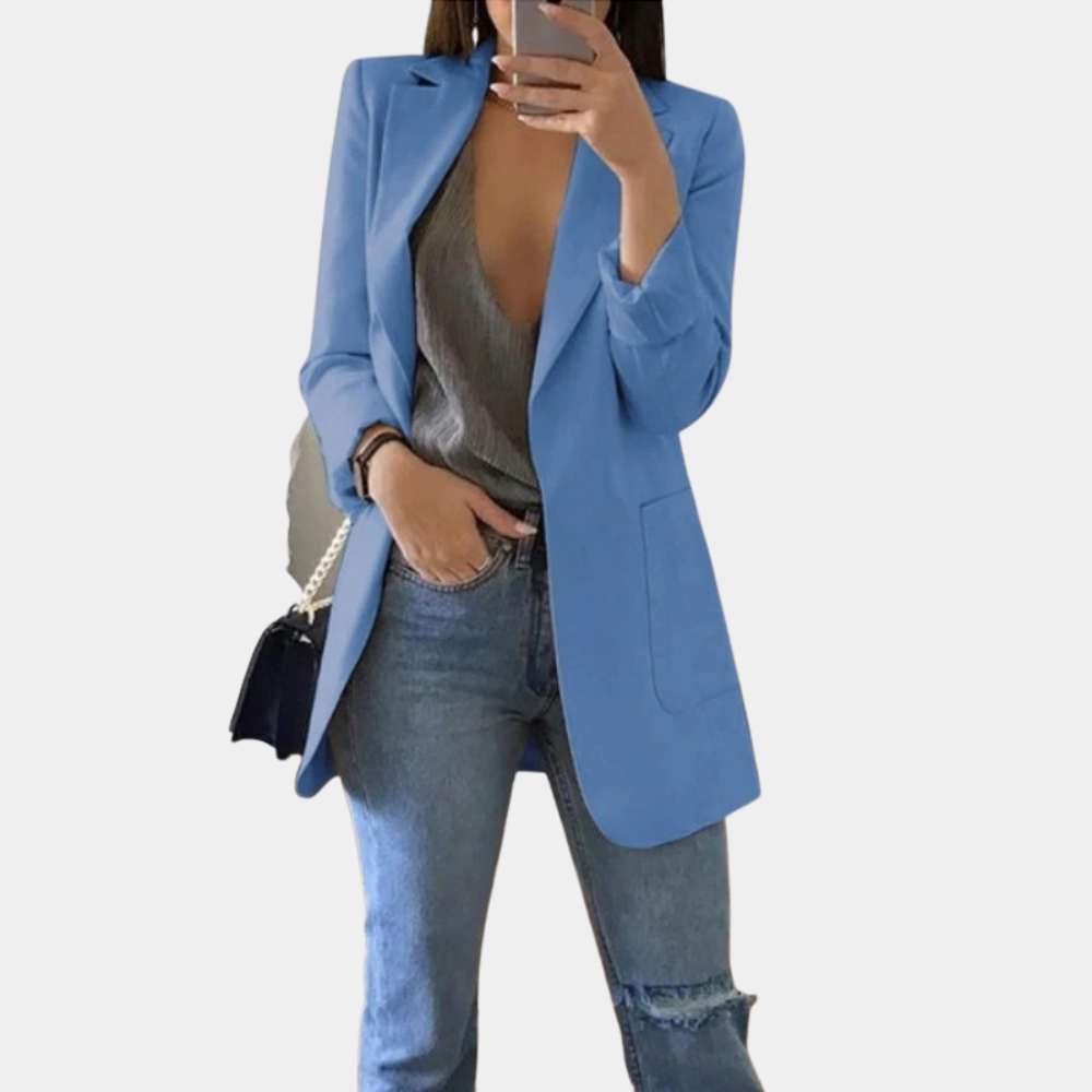 Bella Women’s Elegant Blazer – Tailored Long Sleeve Jacket for Office & Casual Chic