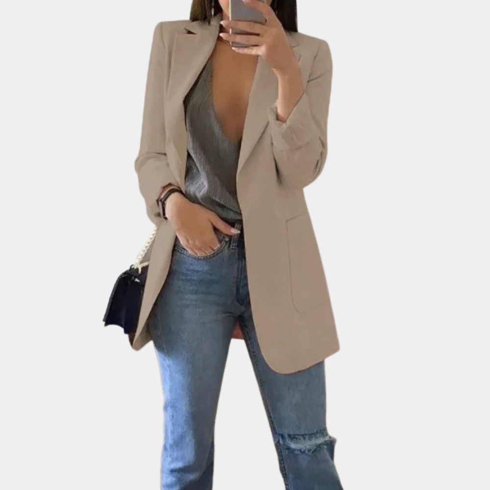 Bella Women’s Elegant Blazer – Tailored Long Sleeve Jacket for Office & Casual Chic