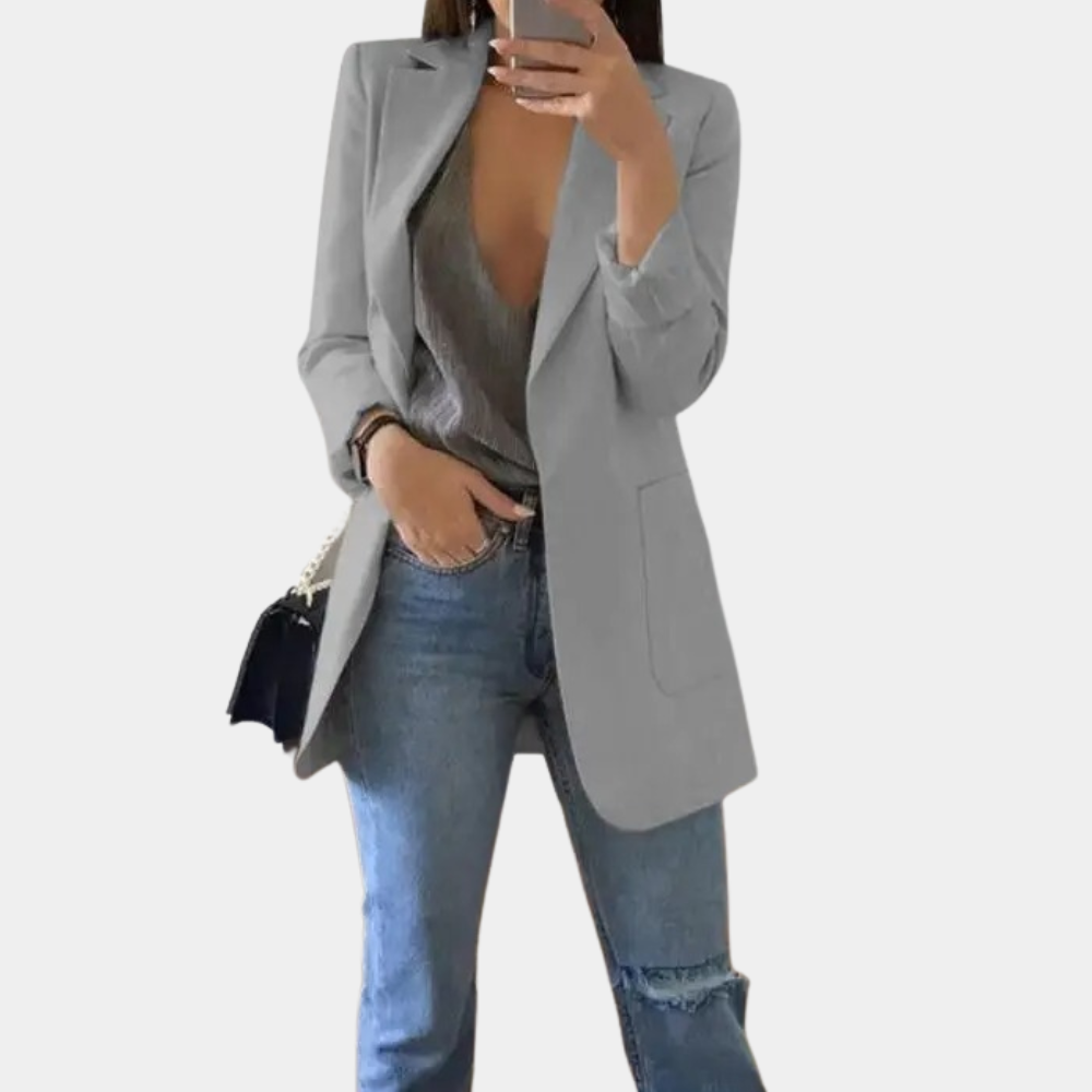 Bella Women’s Elegant Blazer – Tailored Long Sleeve Jacket for Office & Casual Chic