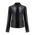 Andrijana Women’s Leather Jacket – Slim Fit Biker Jacket with Zip & Stand Collar