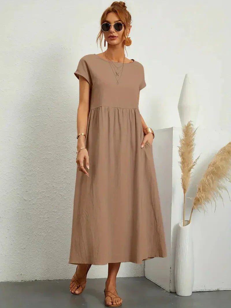 Melody Women’s Maxi Dress – Elegant Cotton Summer Dress with Flowy Comfortable Fit
