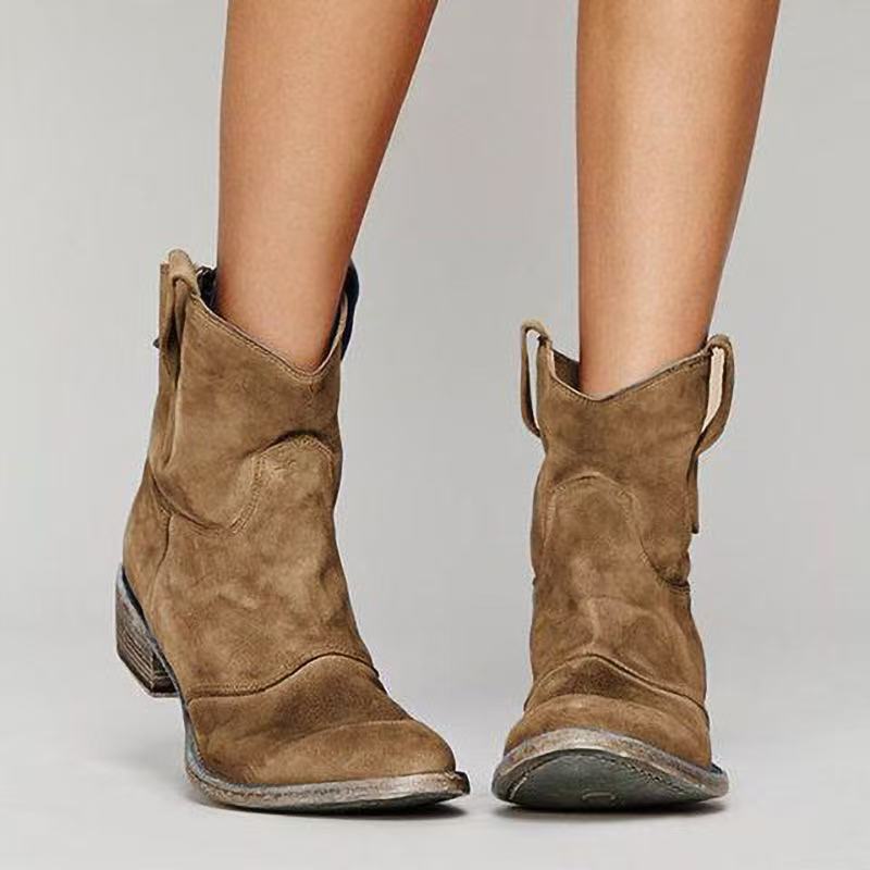 Charlotte Women’s Suede Wedge Boots – Elegant Comfort Ankle Boots with Stable Heel