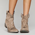Charlotte Women’s Suede Wedge Boots – Elegant Comfort Ankle Boots with Stable Heel