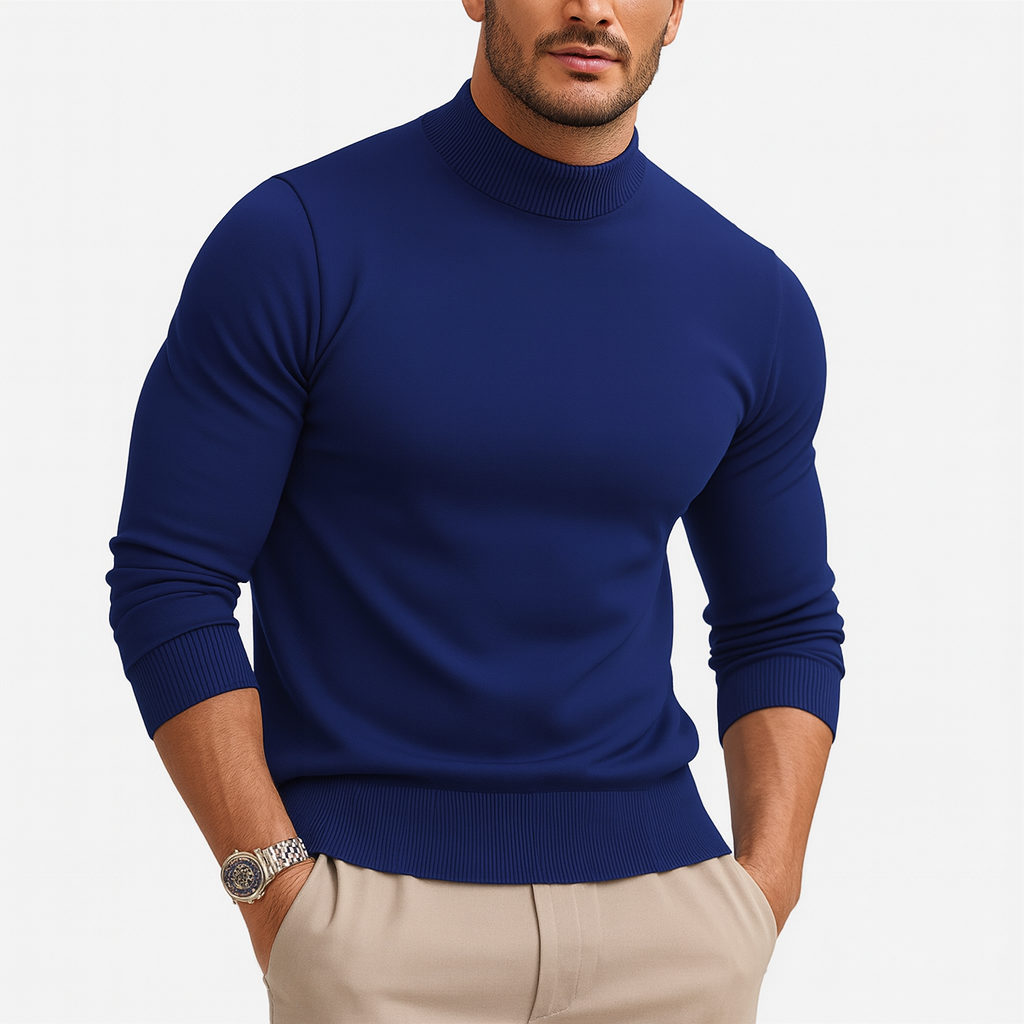 Leonardo Men’s Turtleneck Sweater – Slim Fit Knit Jumper in Soft Breathable Fabric