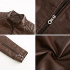 Andrijana Women’s Leather Jacket – Slim Fit Biker Jacket with Zip & Stand Collar