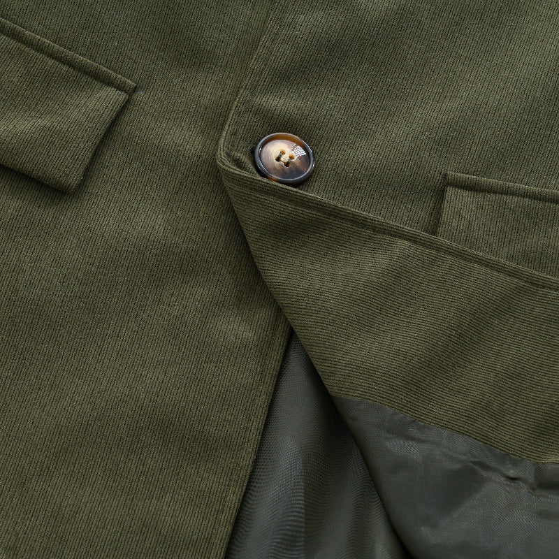 Emerson Men’s Corduroy Coat – Slim Fit Vintage Jacket with Stand Collar