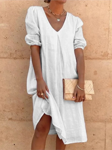 Fanny Women’s Midi Dress – Sleeveless Summer Dress with V-Neck & Flattering Fit