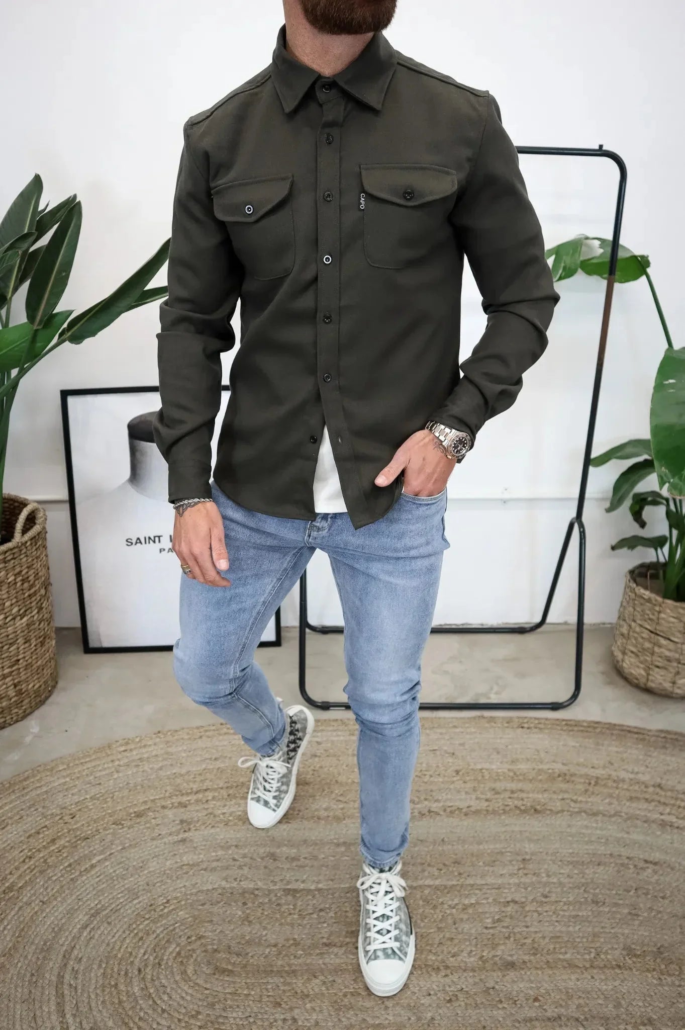 Daniel Men’s Overshirt Jacket – Lightweight Spring Shirt Jacket for Casual Smart Style