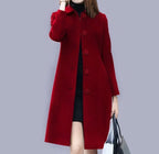 Analia Women’s Long Coat – Elegant Warm Winter Coat with Classic Button Closure