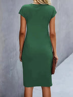 Mylene Women’s Midi Dress – Elegant Round Neck Dress with Flattering Modern Fit