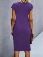 Mylene Women’s Midi Dress – Elegant Round Neck Dress with Flattering Modern Fit