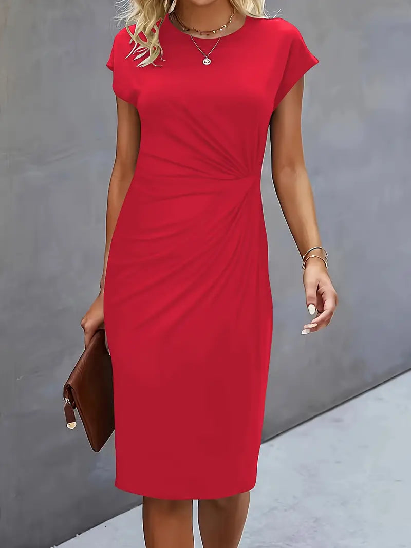 Katrien Women’s Midi Dress – Elegant Tailored Fit with Timeless Chic Design