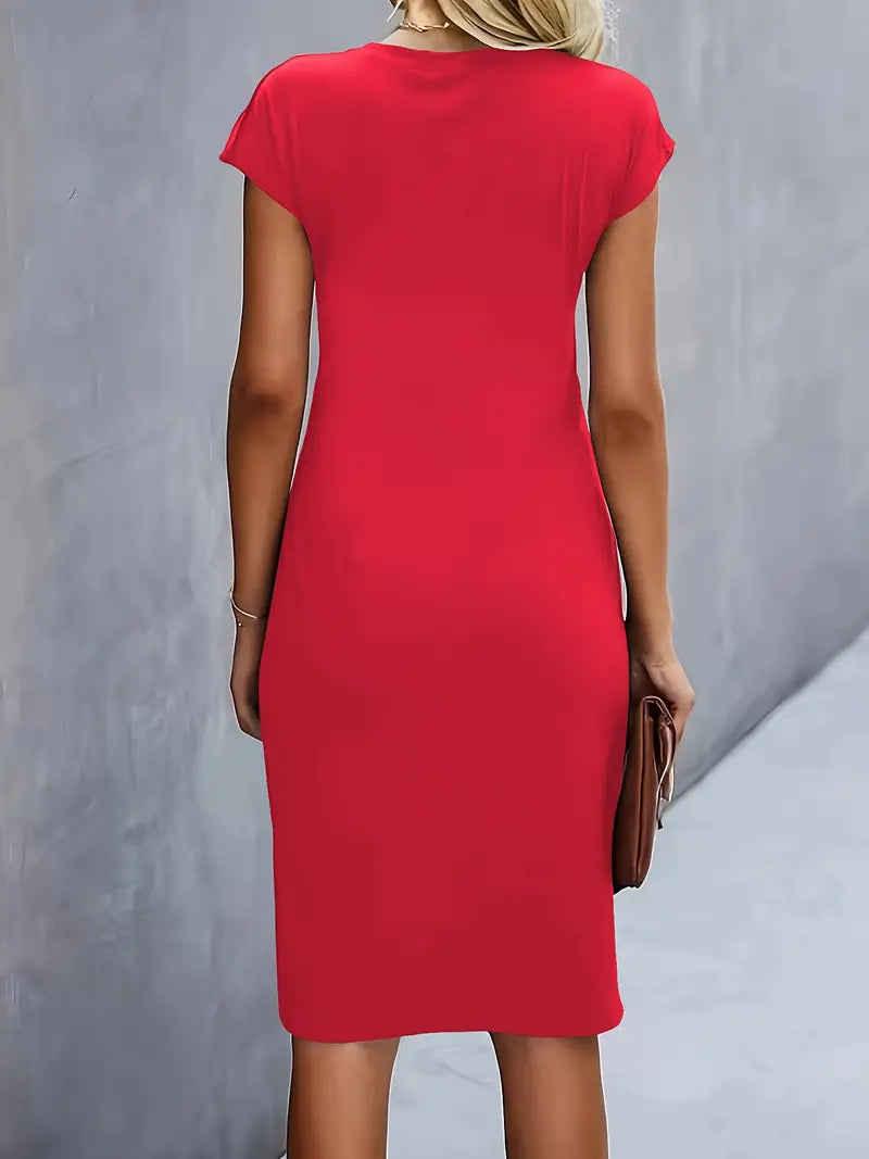 Katrien Women’s Midi Dress – Elegant Tailored Fit with Timeless Chic Design
