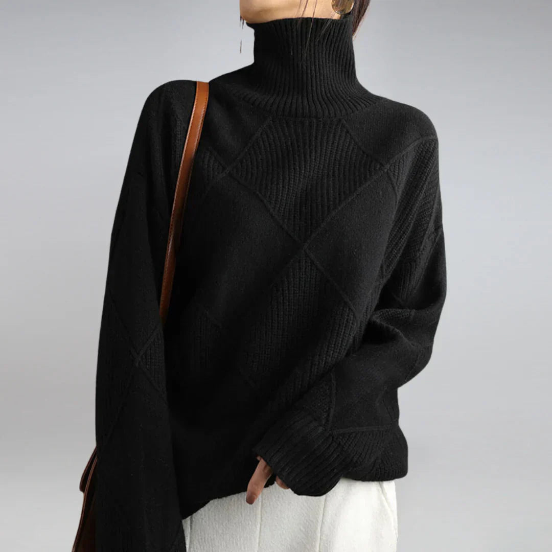 Lydia Women’s Cashmere Turtleneck Sweater – Soft Warm Knit Jumper for Winter Style