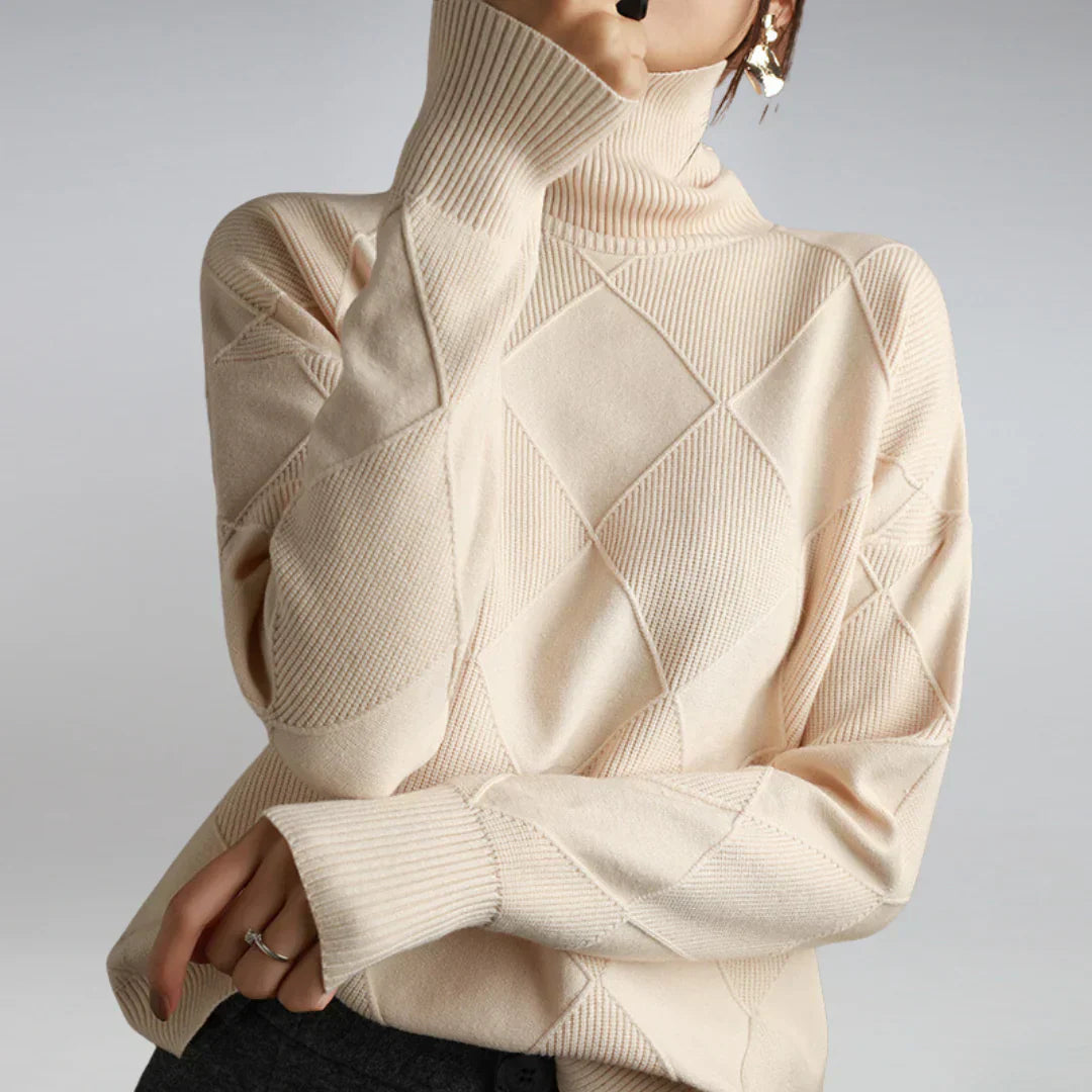 Lydia Women’s Cashmere Turtleneck Sweater – Soft Warm Knit Jumper for Winter Style