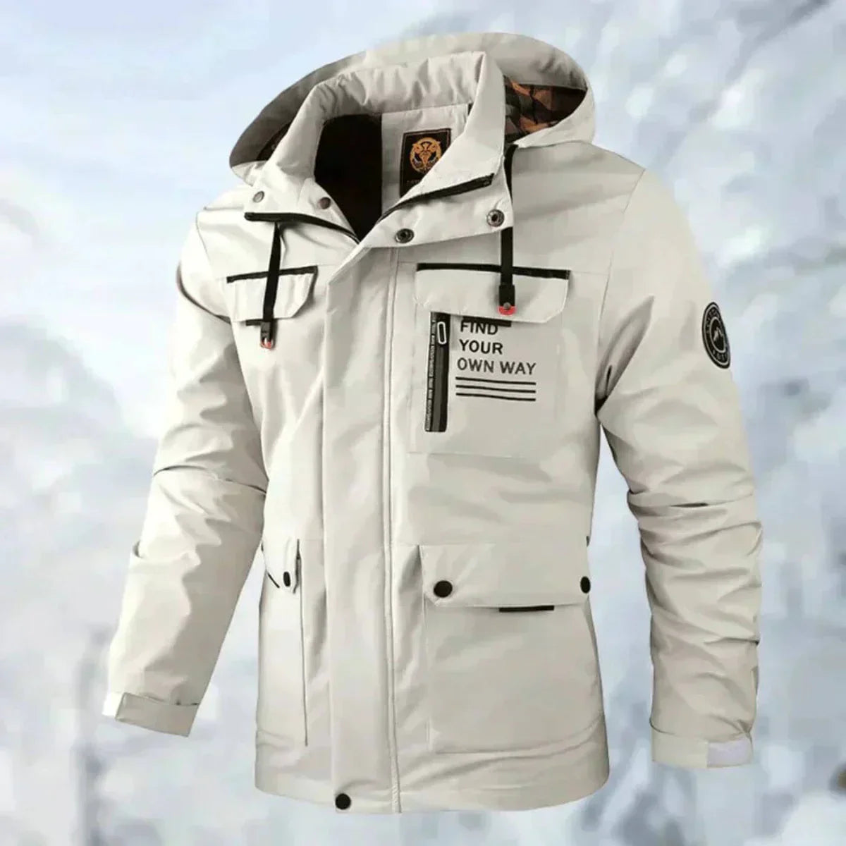 Erwin Men’s Waterproof Jacket – Windproof Hooded Winter Coat with Utility Pockets